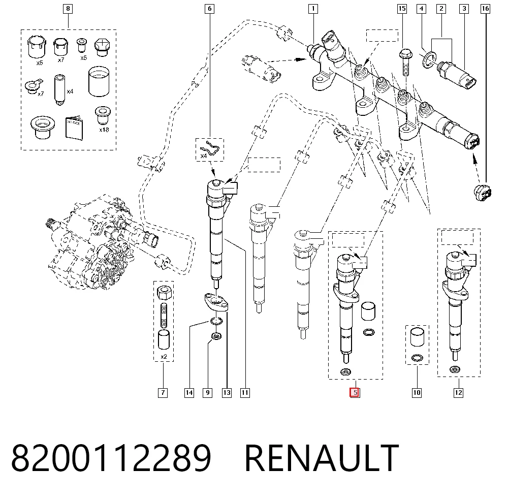 Injetor de injeção de combustível VAG 8200112289
