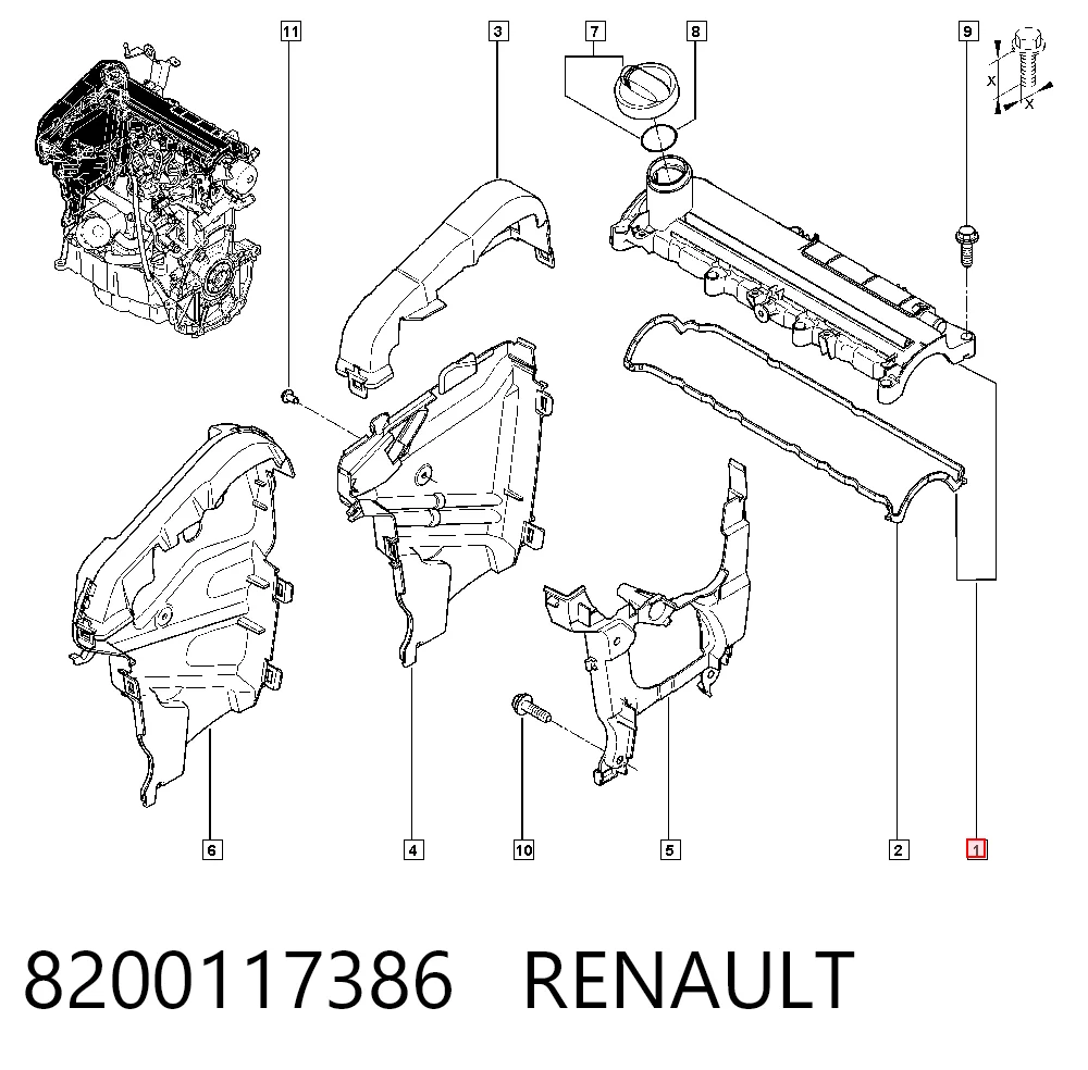Tampa de válvulas para Renault Scenic JM0, JM1