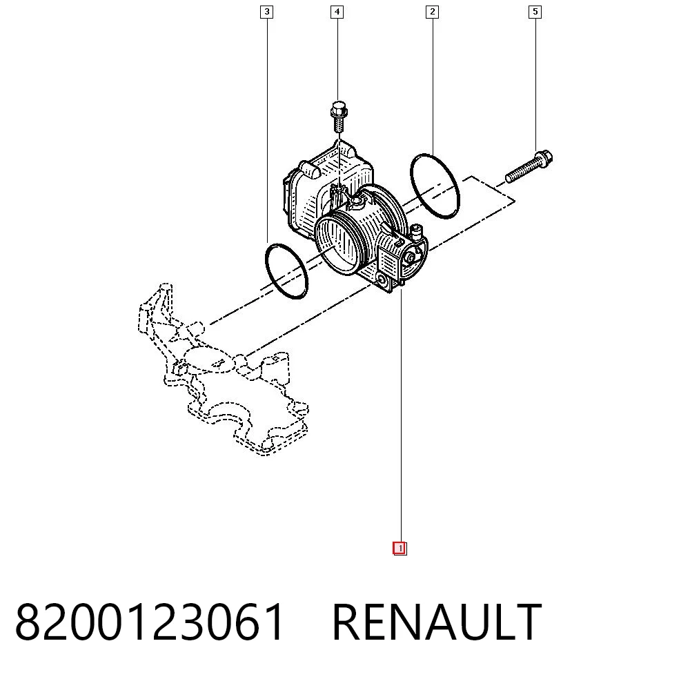 8200123061 Renault (RVI) Válvula de borboleta montada