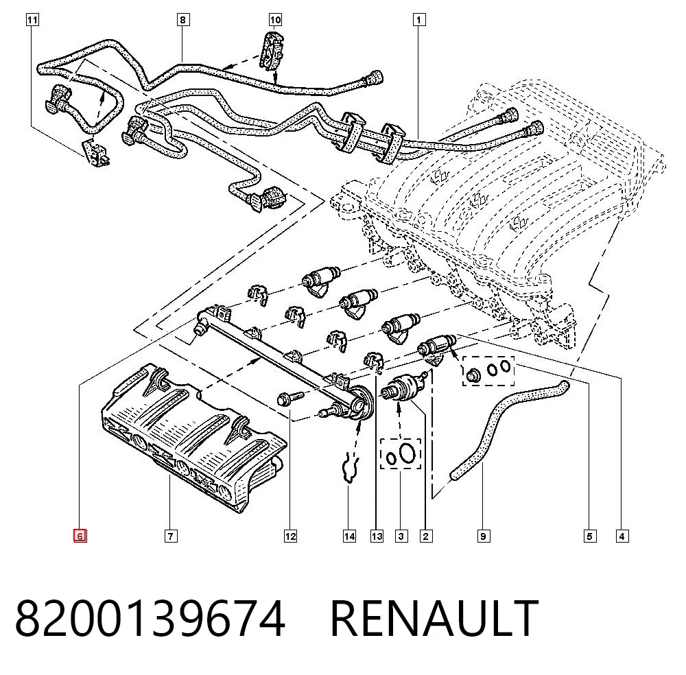 8200139674 Renault (RVI) Distribuidor de combustível (rampa)