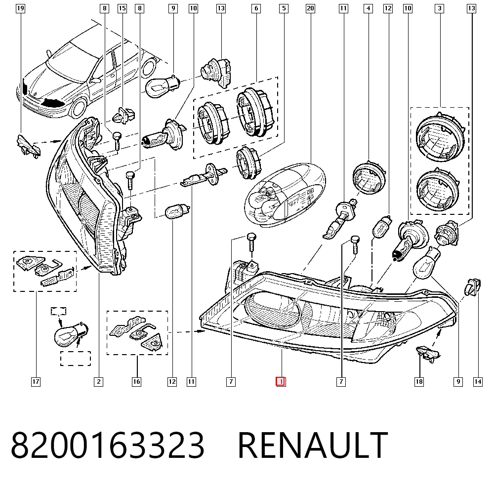 Compre Luz esquerda Renault Laguna 2