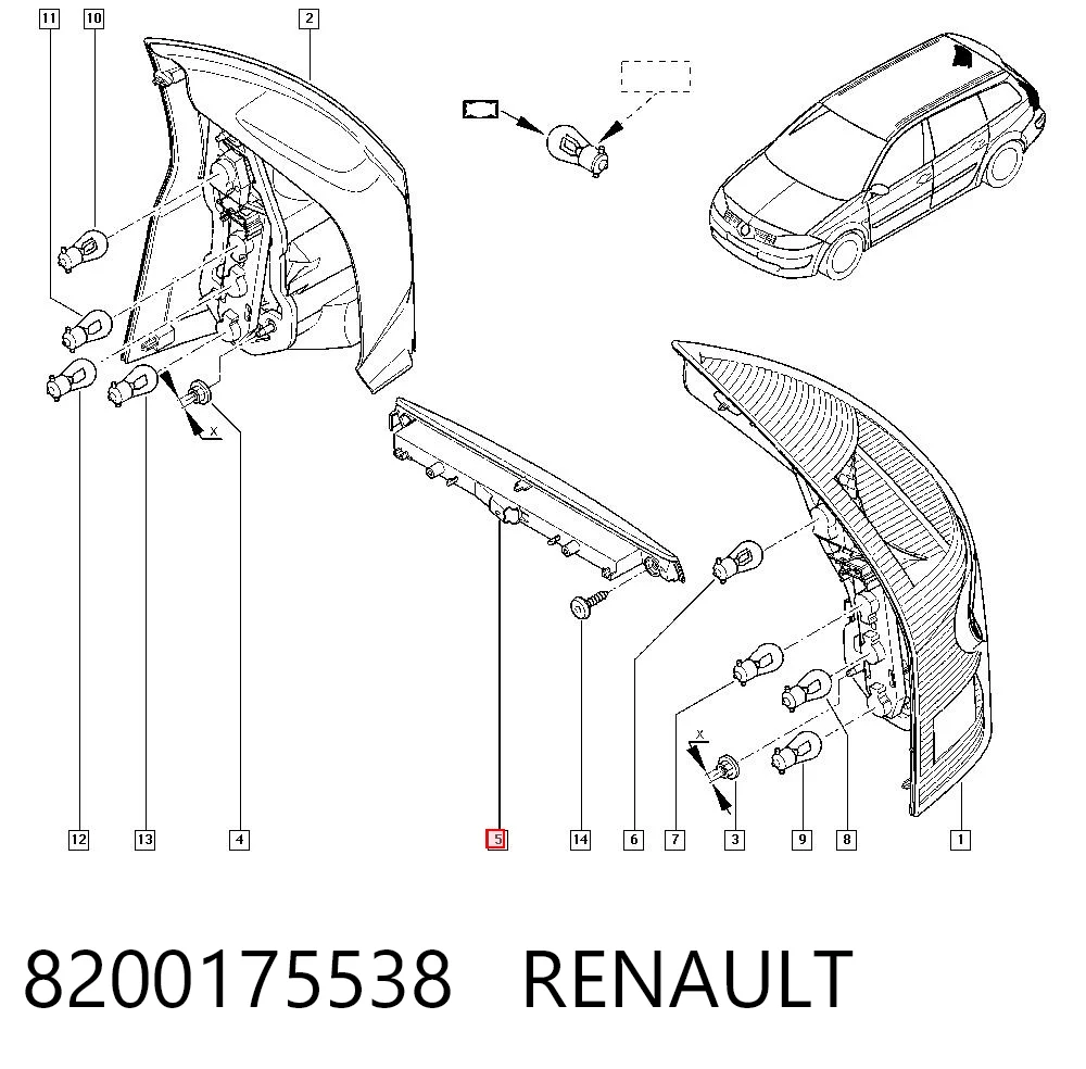 8200175538 Renault (RVI) Sinal de parada traseiro adicional