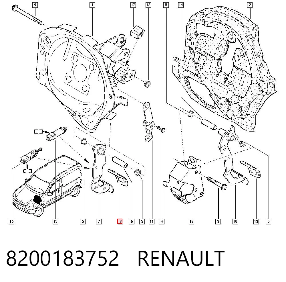 8200183752 Renault (RVI) Placa sobreposta de pedal de embraiagem