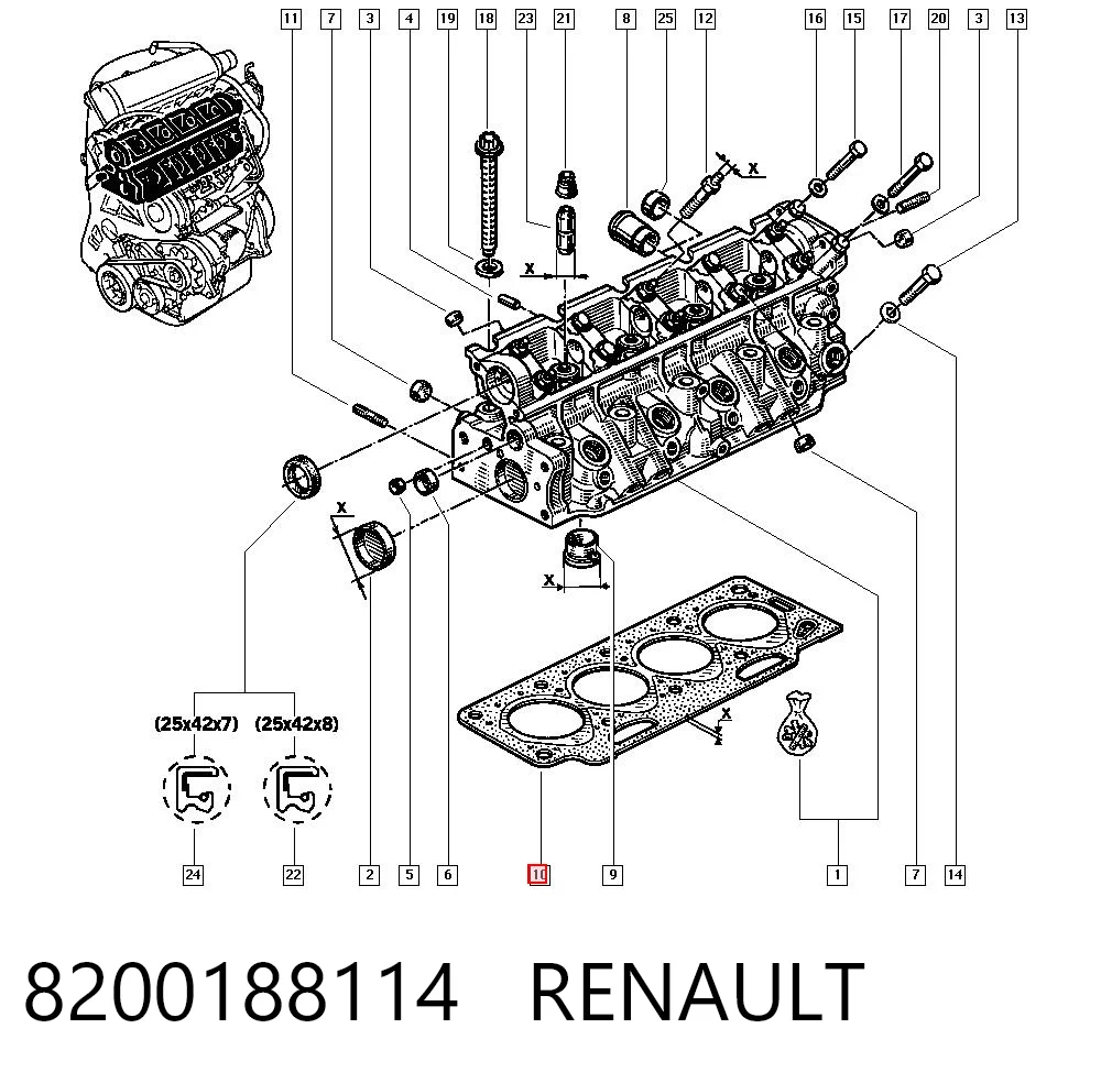 Vedante de cabeça de motor (CBC) 30864506 Volvo