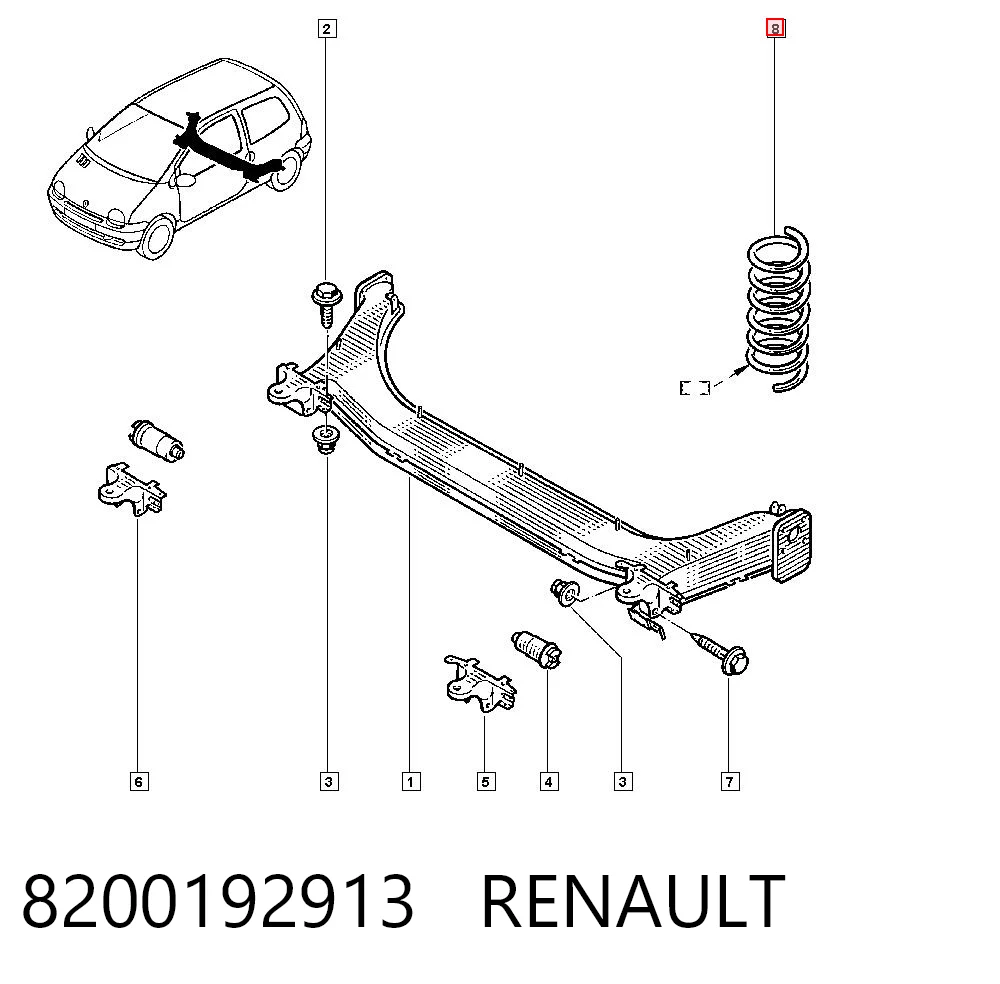 Mola traseira para Renault Twingo C06