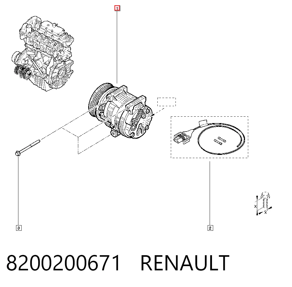 8200200671 Renault (RVI) Compressor de aparelho de ar condicionado