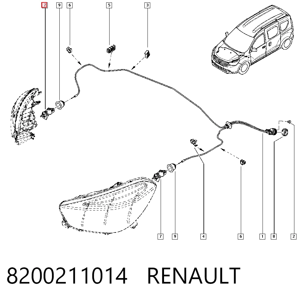 Corretor da luz para Dacia Sandero BS0, 1