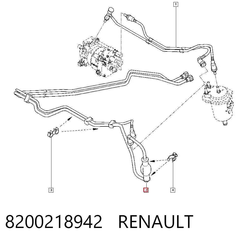 8200218942 Renault (RVI) Tubo de combustível, desde o tanque até o filtro de combustível