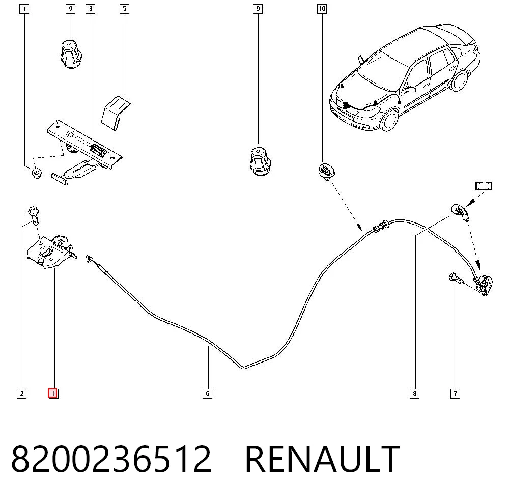 Fecho da capota Renault Megane II LM0, LM1 ao melhor preço