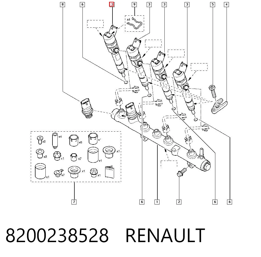 8200238528 Renault (RVI) Injetor de injeção de combustível