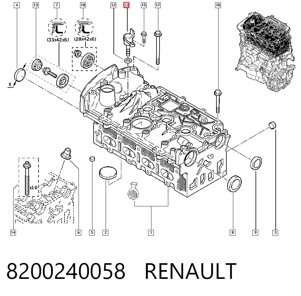 8200240058 Renault (RVI) Válvula eletromagnética de posição (de fases) da árvore distribuidora