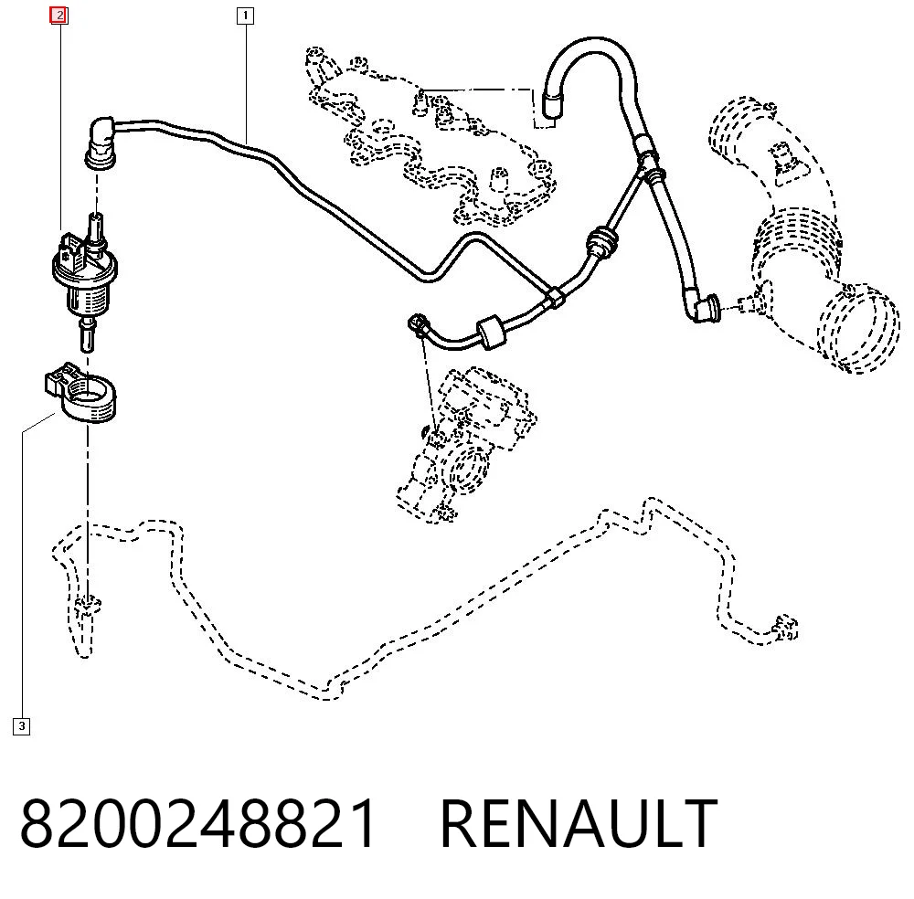 8200248821 Renault (RVI) Válvula de adsorvedor dos vapores de combustível