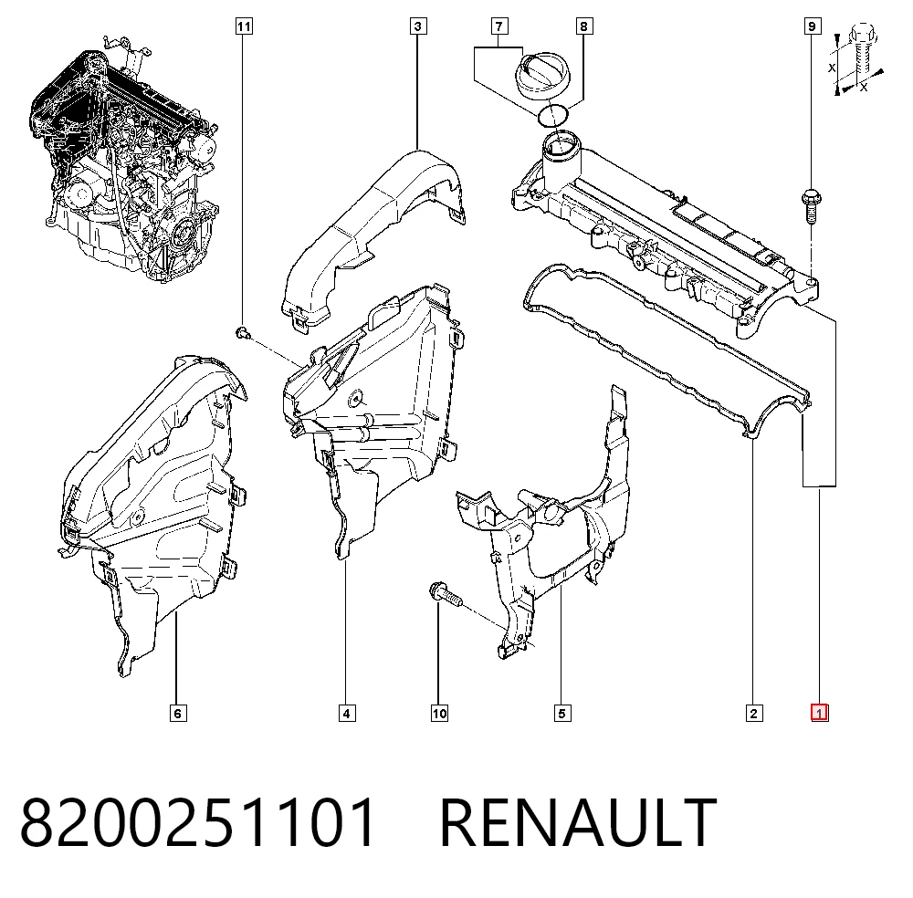 Tampa de válvulas para Renault Kangoo FW0