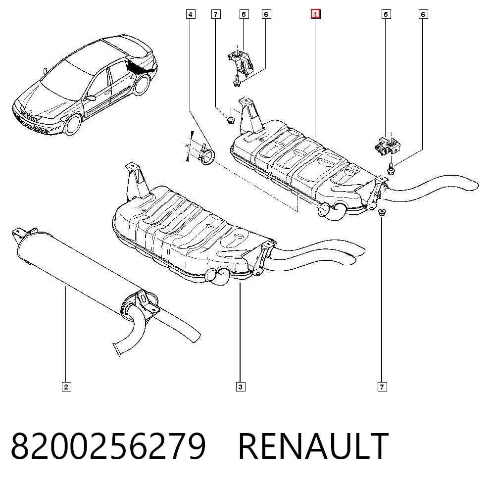 Silenciador, parte traseira para Renault Laguna BG0, BG1