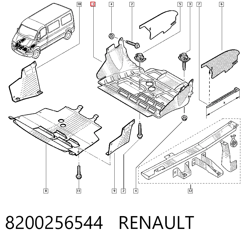 Proteção de motor, de panela (da seção de motor) 9121062 General Motors