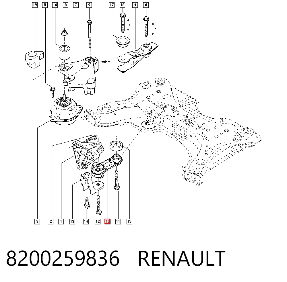 Compre Coxim (suporte) traseiro de motor Renault Espace 4