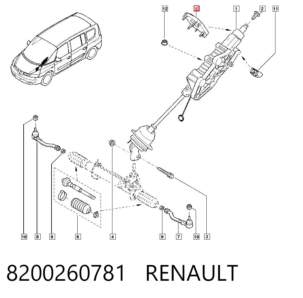 Sensor do ângulo de viragem do volante de direção para Renault Laguna II BG0, BG1
