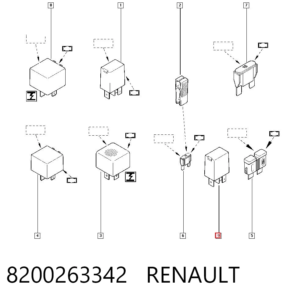 Relê das luzes de nevoeiro Nissan/Infiniti 7700821864