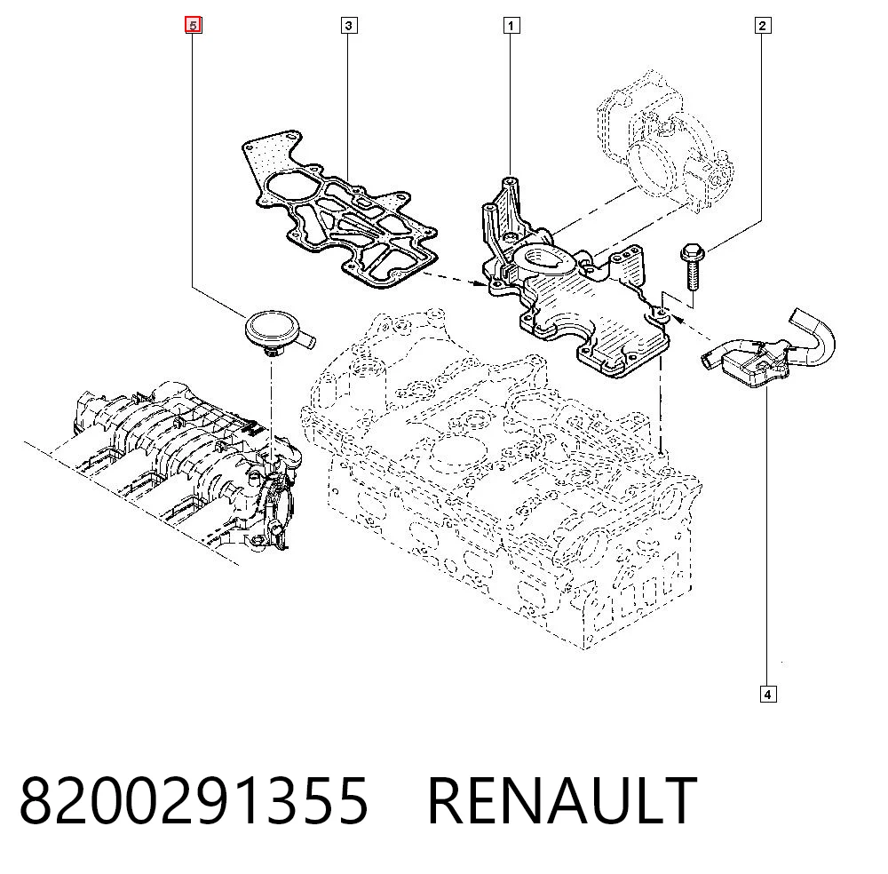 8200291355 Renault (RVI) Válvula PCV de ventilação dos gases de cárter