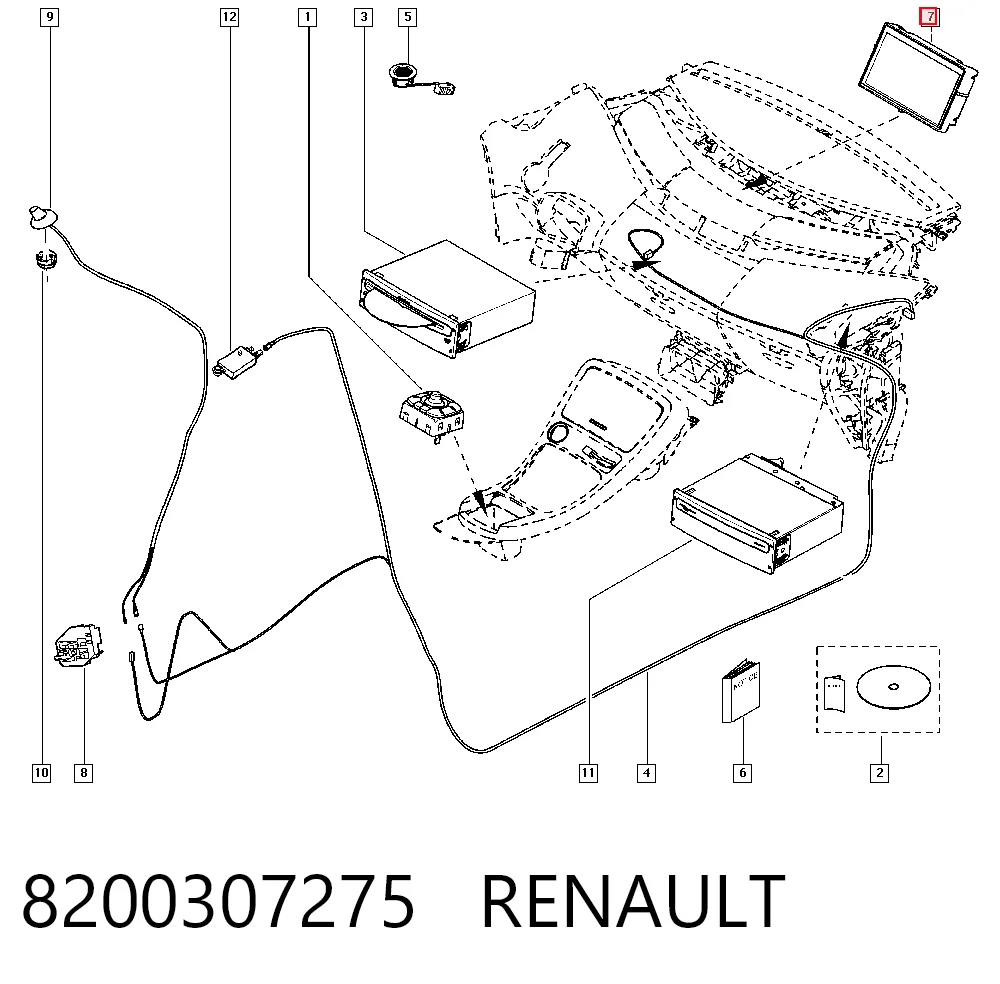 Mostrador multifuncional para Renault Scenic GRAND III JZ0, JZ1