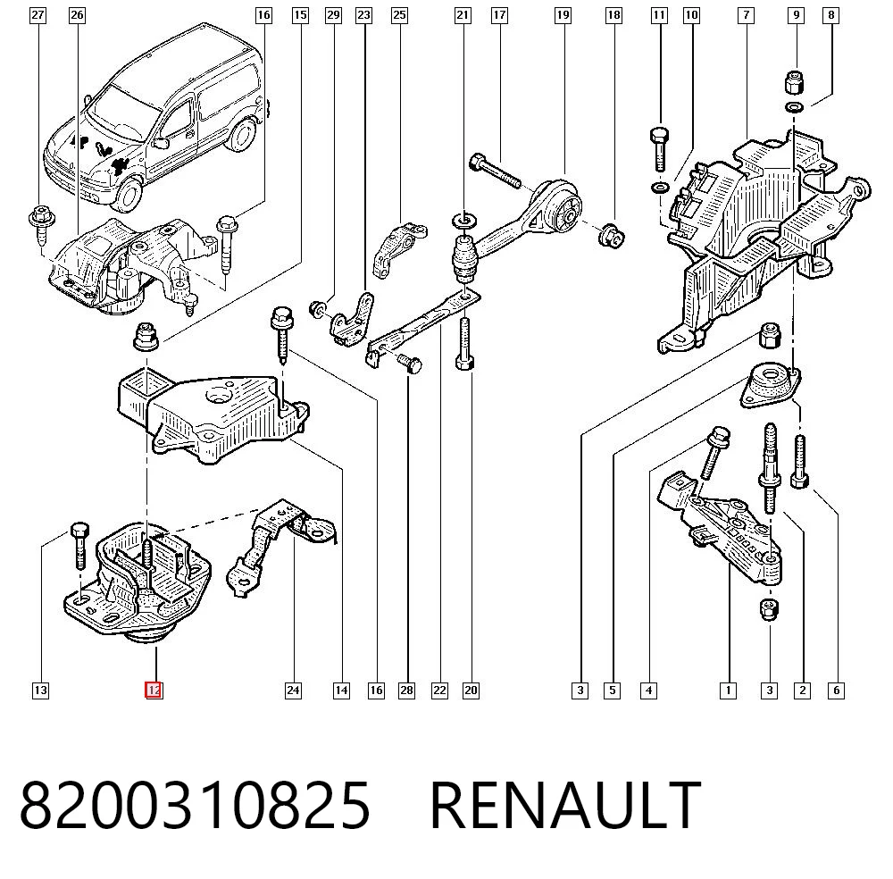 Coxim (suporte) dianteiro de motor Renault Clio LU ao melhor preço