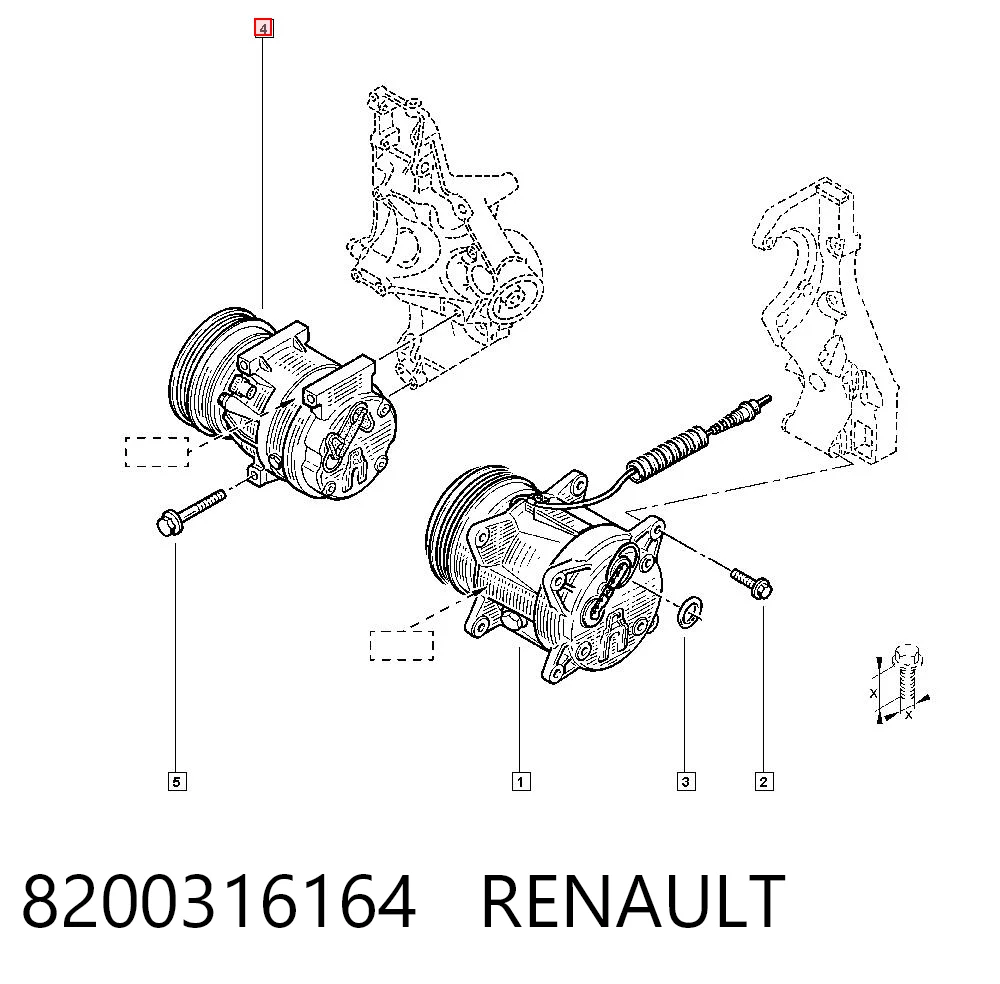 8200316164 Renault (RVI) Compressor de aparelho de ar condicionado