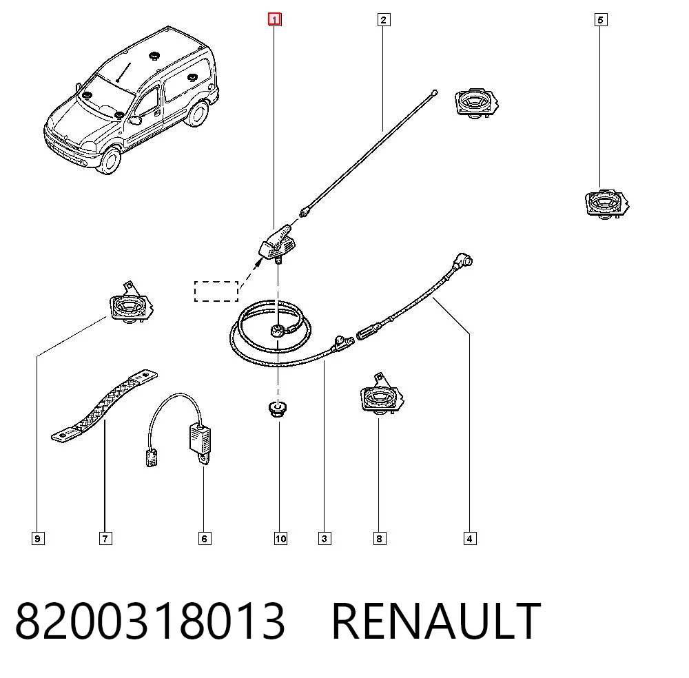 Antena Renault Kangoo  FC0, FC1 ao melhor preço