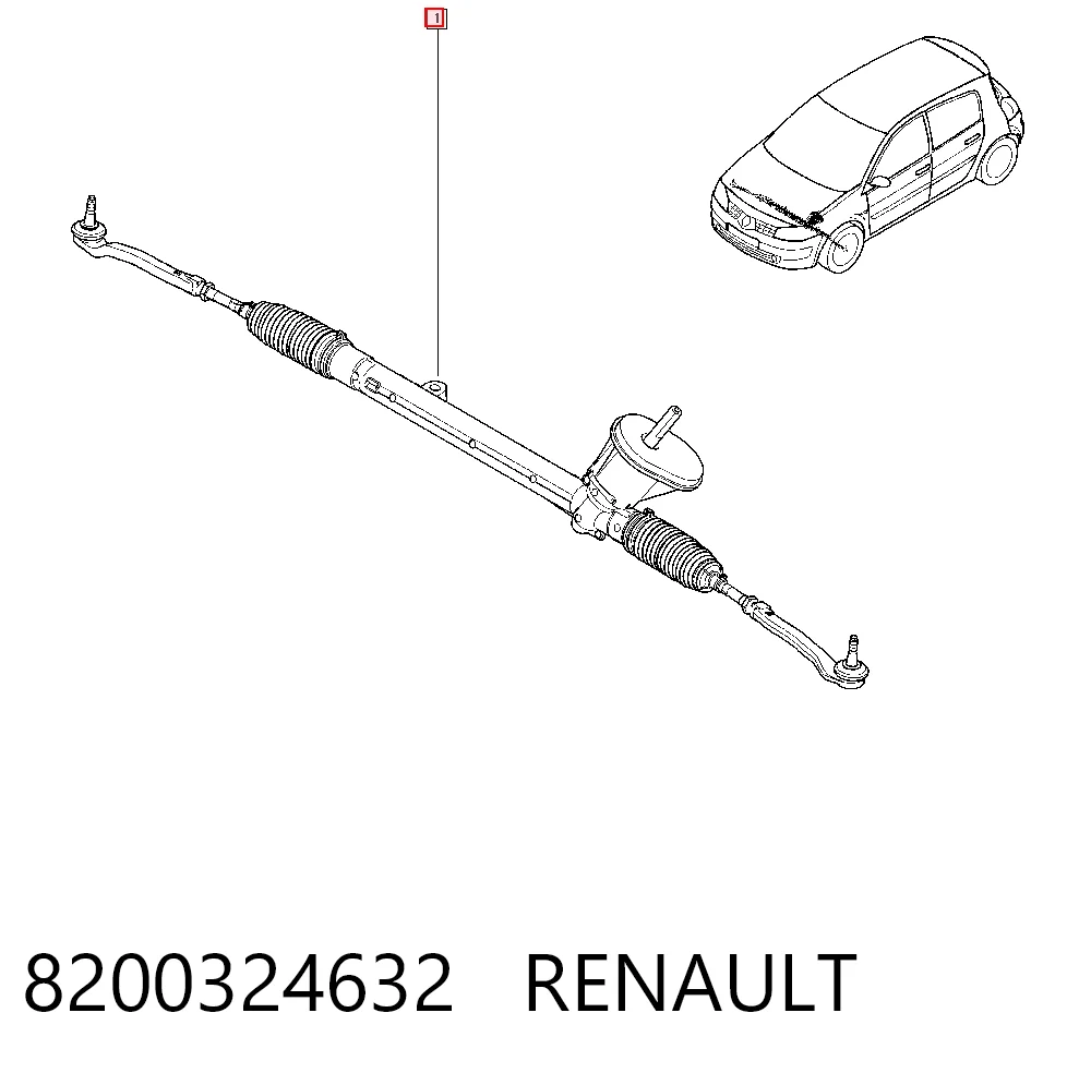 8200324632 Renault (RVI) Cremalheira da direção