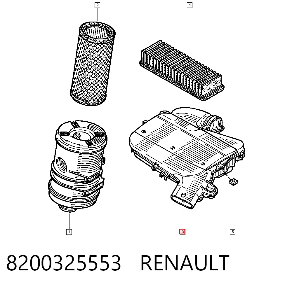  Caixa de filtro de ar Renault Scenic I monovolume (JA0, JA1, FA0) (1999 - 2003) I