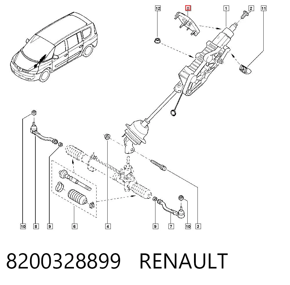 Sensor do ângulo de viragem do volante de direção Renault Laguna II BG0, BG1