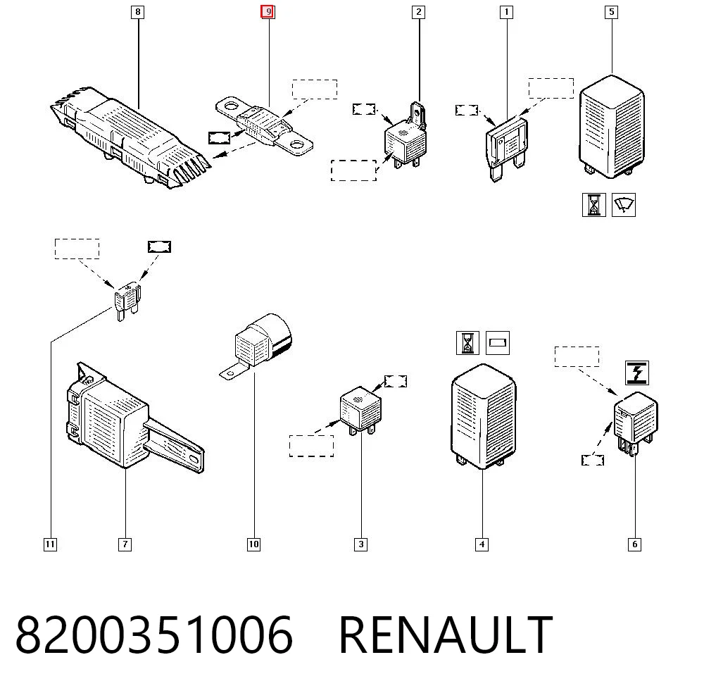 8200351006 Nissan/Infiniti Dispositivo de segurança
