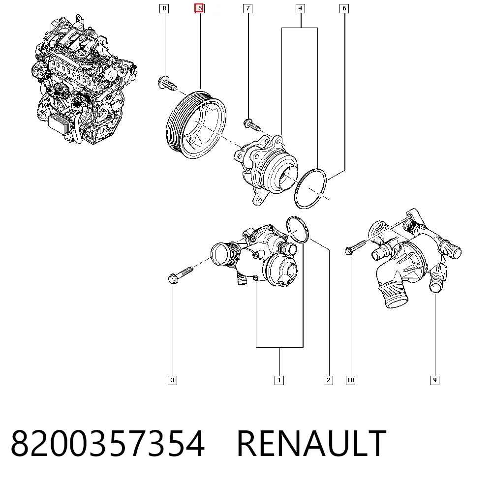 Polia da bomba de água para Renault Master III FV