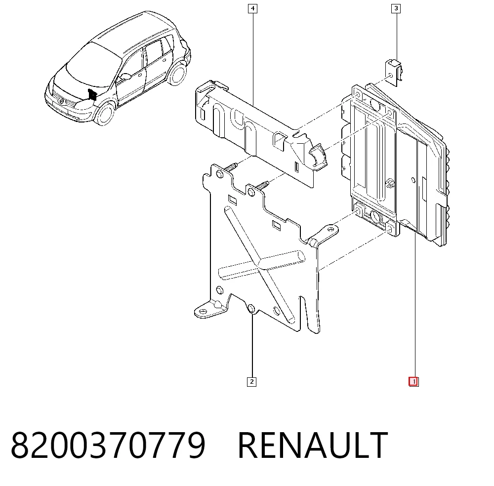 Módulo de direção (Centralina eletrônica) de motor 8200310863 VAG
