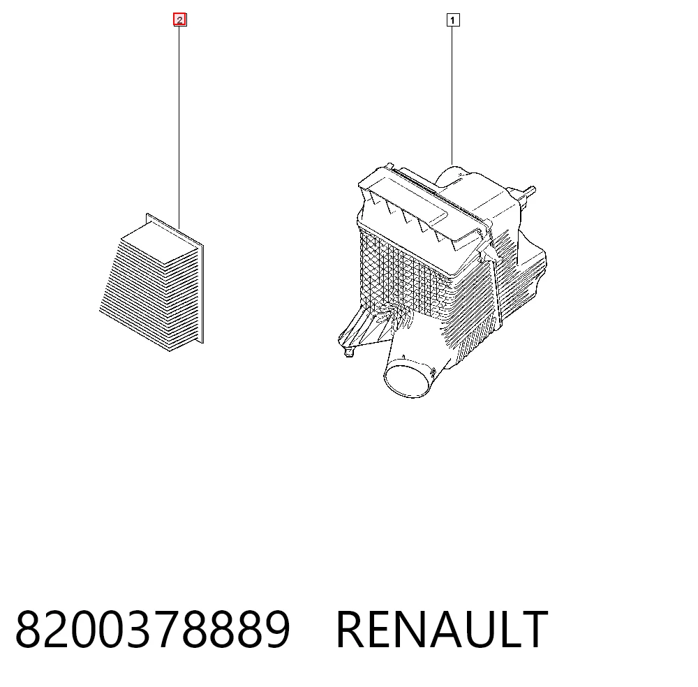 8200378889 Renault (RVI) Filtro de ar