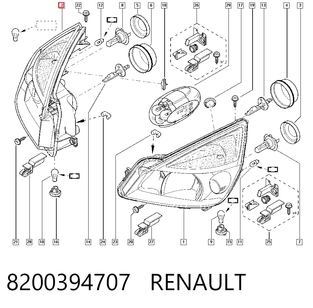  Luz direita Renault Espace IV monovolume (JK0) (2002 - 2015) IV