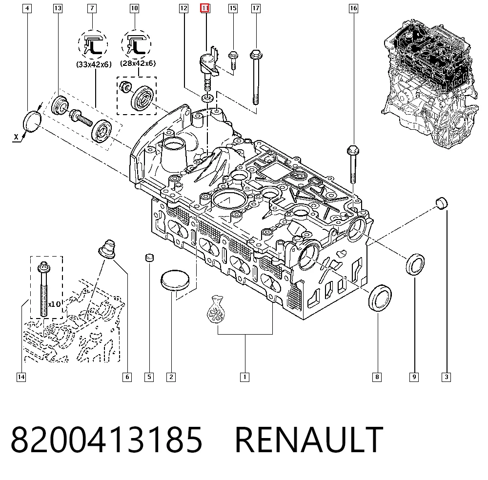 8200413185 Renault (RVI) Válvula eletromagnética de posição (de fases) da árvore distribuidora