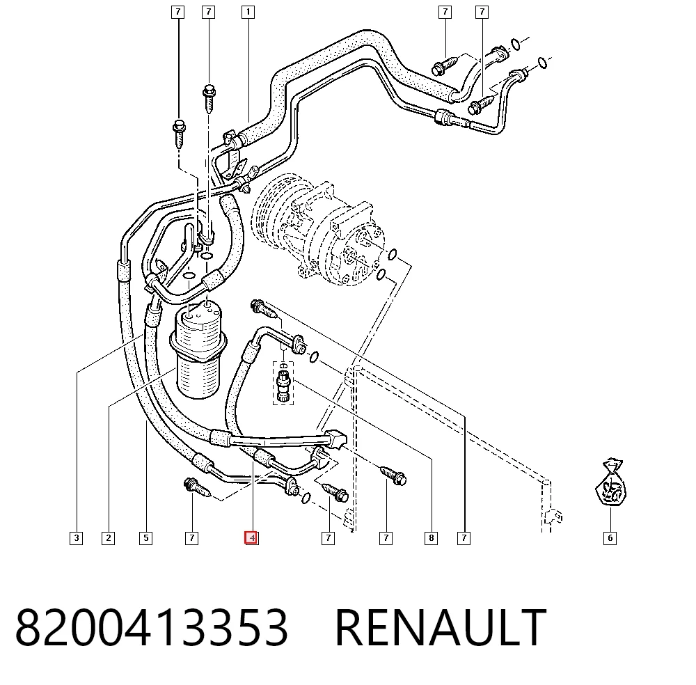 Compre 93862467 General Motors Mangueira de aparelho de ar condicionado, desde o compressor até o radiador