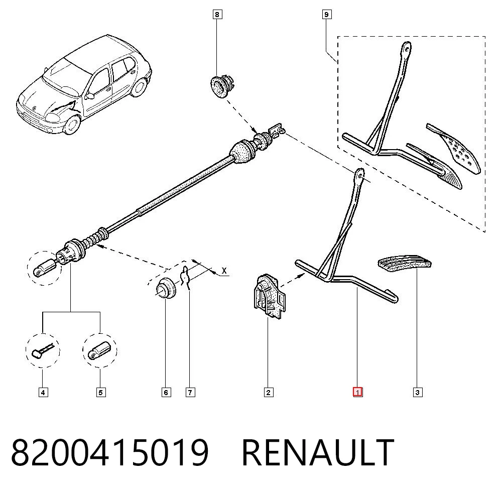 Pedal de gás (de acelerador) Renault Clio SYMBOL LB0, LB1, LB2