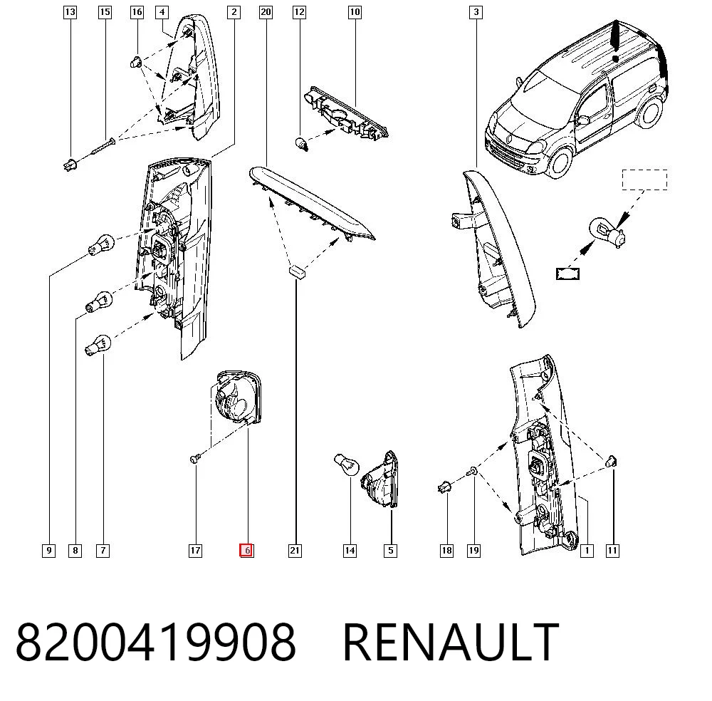 8200419908 Renault (RVI) Lanterna de nevoeiro traseira direita