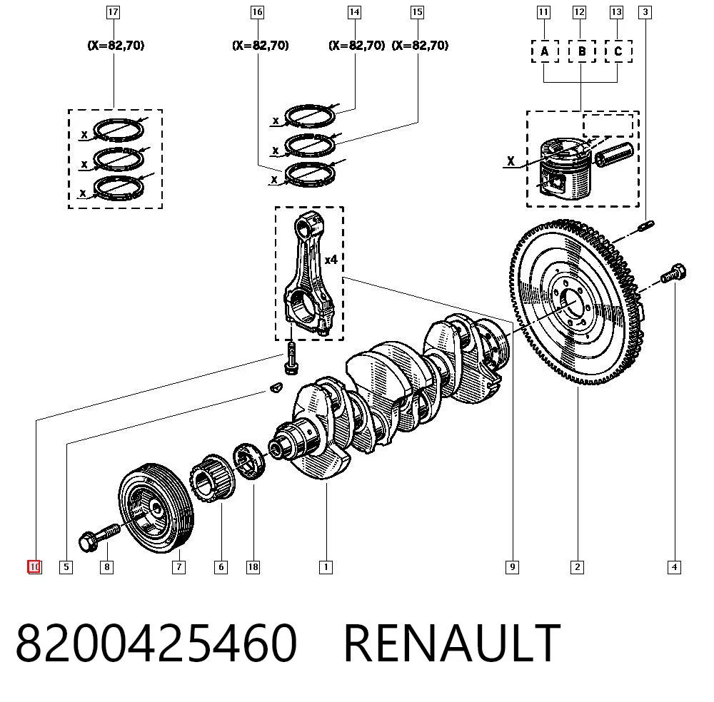 8200425460 Lada Parafuso de biela