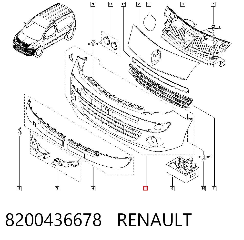 Compre Pára-choque dianteiro Renault Kangoo 2