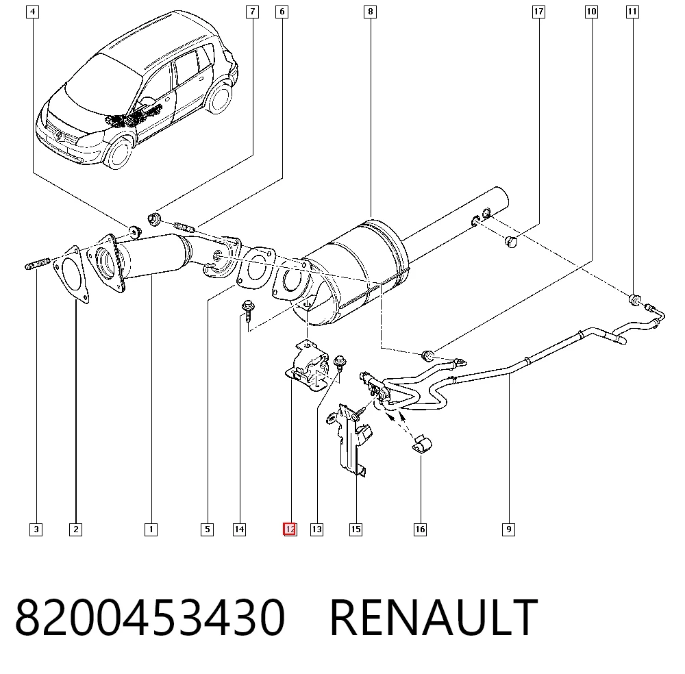 Coxim de fixação do silenciador Renault Megane II LM0, LM1
