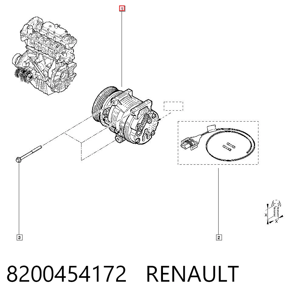 8200454172 Renault (RVI) Compressor de aparelho de ar condicionado