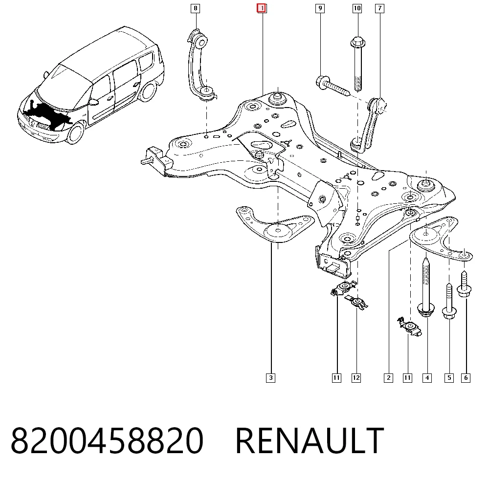 Viga de suspensão dianteira (plataforma veicular) Renault Espace IV JK0