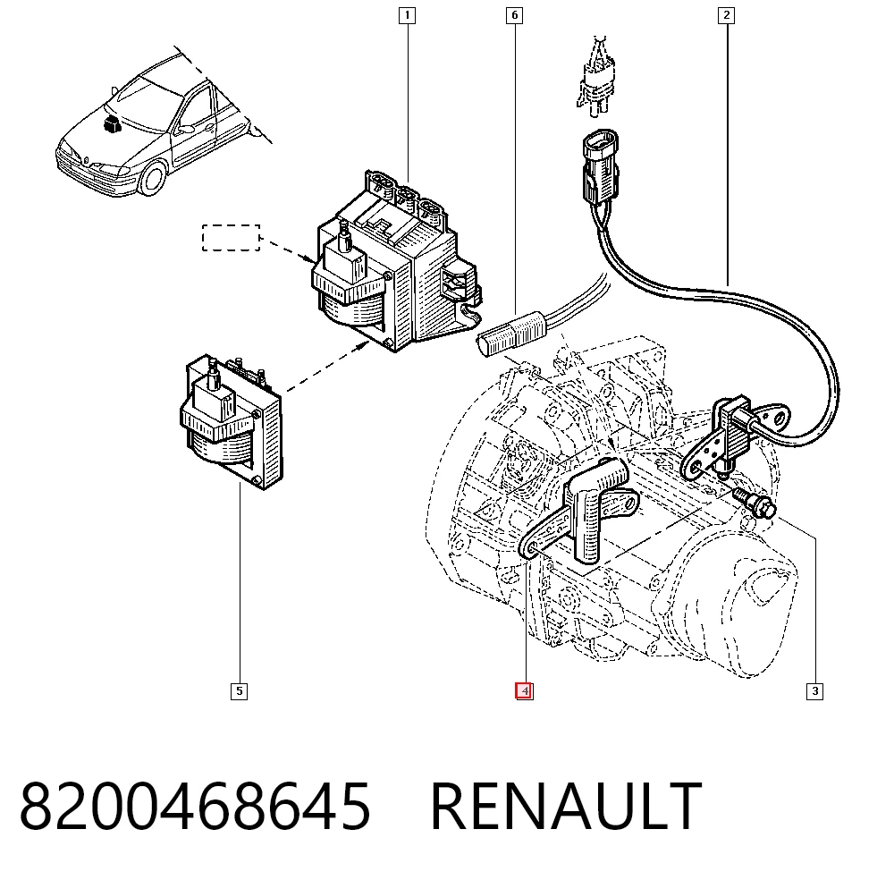 8200468645 Renault (RVI) Sensor de posição (de revoluções) de cambota