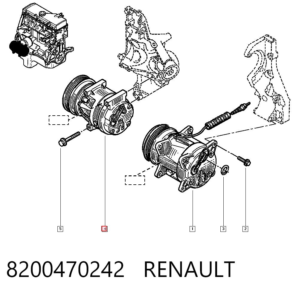 8200470242 Renault (RVI) Compressor de aparelho de ar condicionado