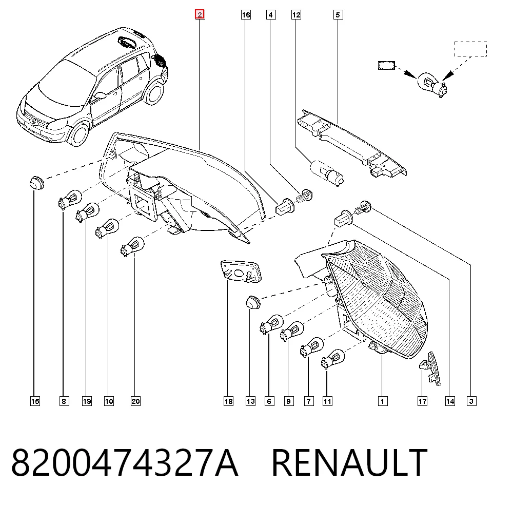 Lanterna traseira direita Renault Scenic II JM0, JM1