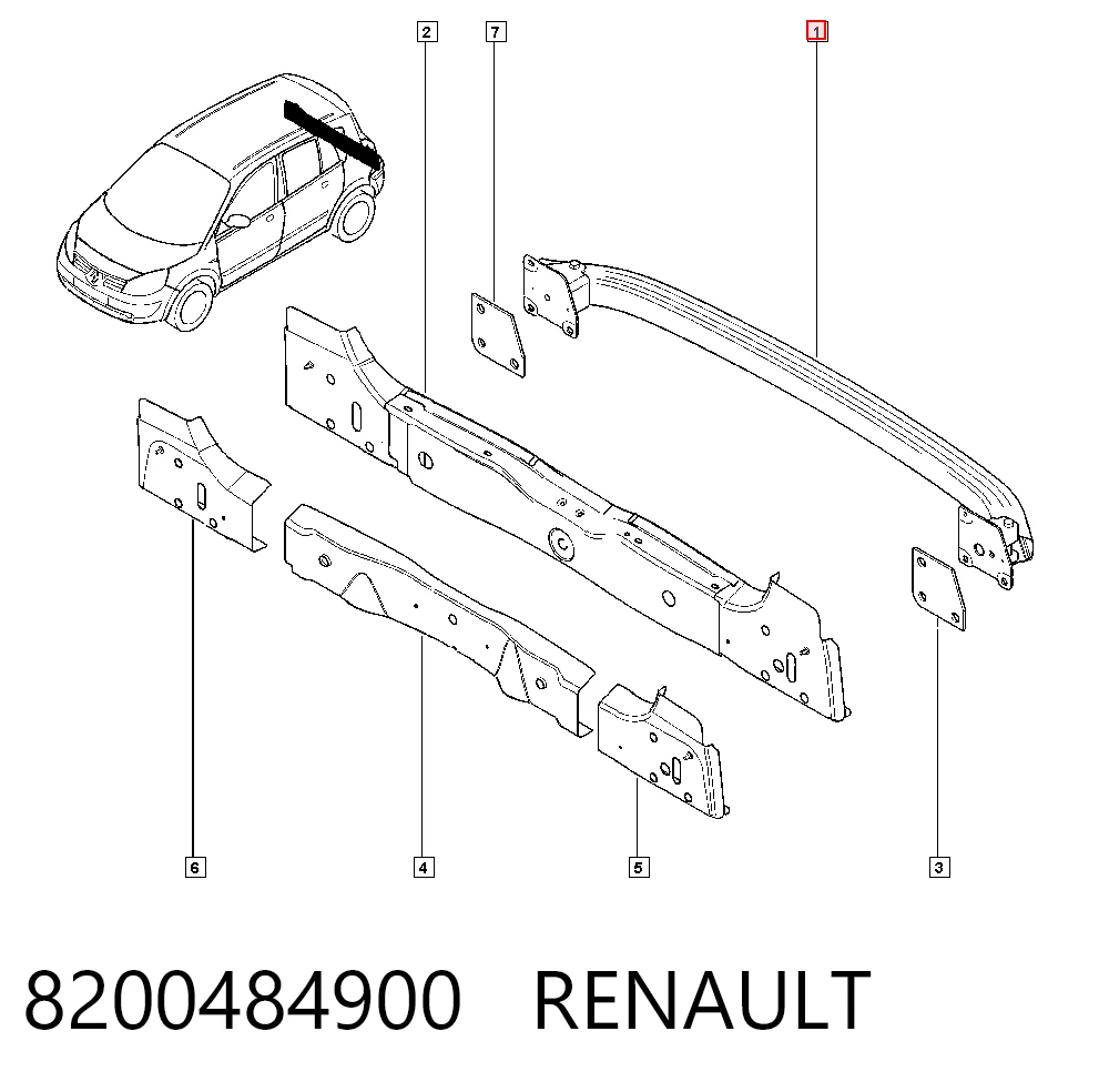 Reforçador do pára-choque traseiro Renault Scenic II JM0, JM1 ao melhor preço