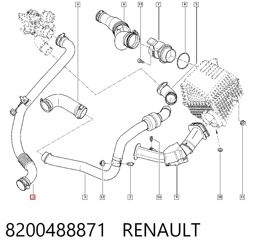 Mangueira (cano derivado) de intercooler 14145057 AND