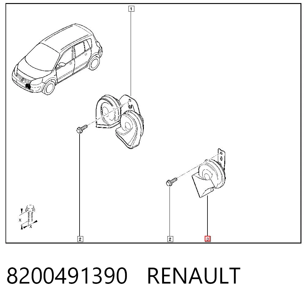 Sinal sonoro (cláxon) para Renault Scenic II JM0, JM1